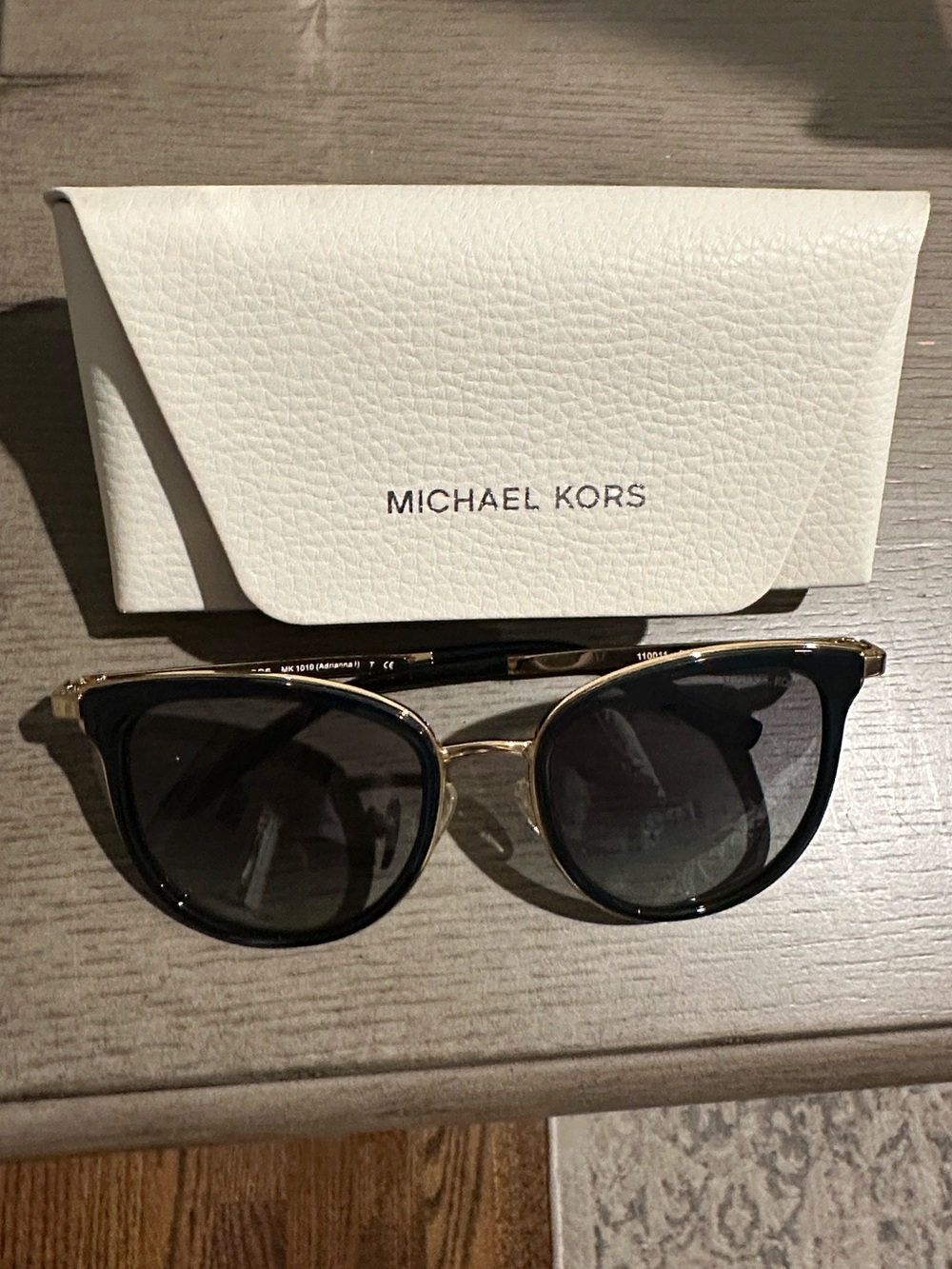 Michael Kors Black and Gold Round Women's Sunglasses